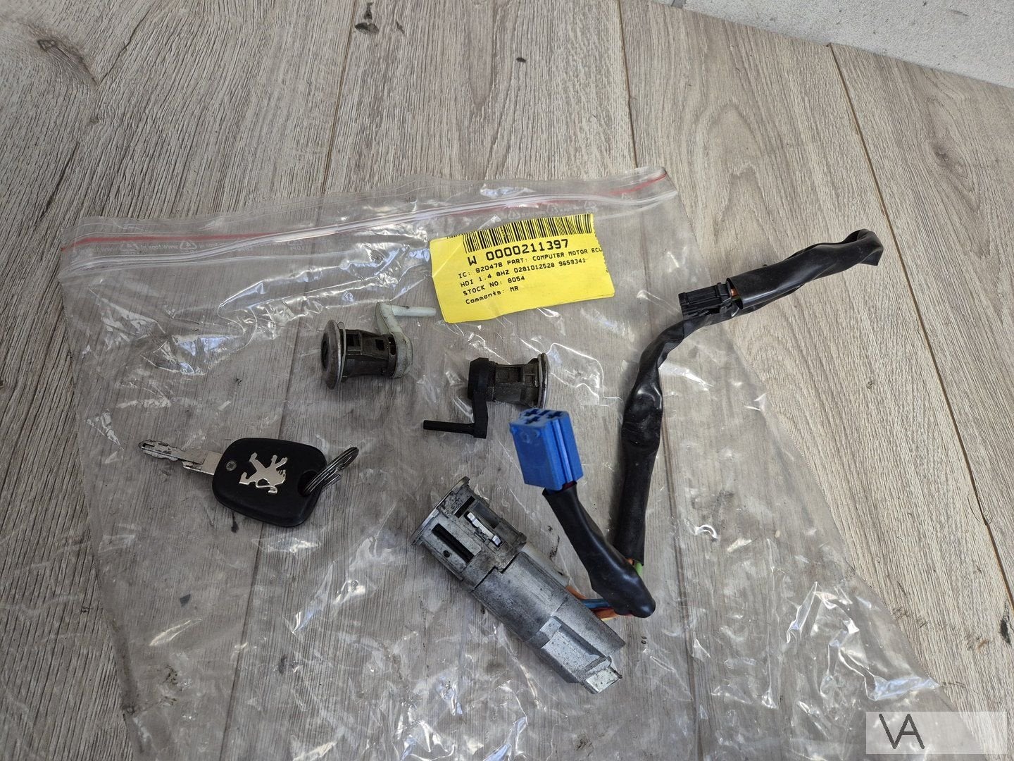 Peugeot 206 2001 - 2009 contactslot met sleutel en deurslot, Gebruikt, -, -, Ophalen of Verzenden
