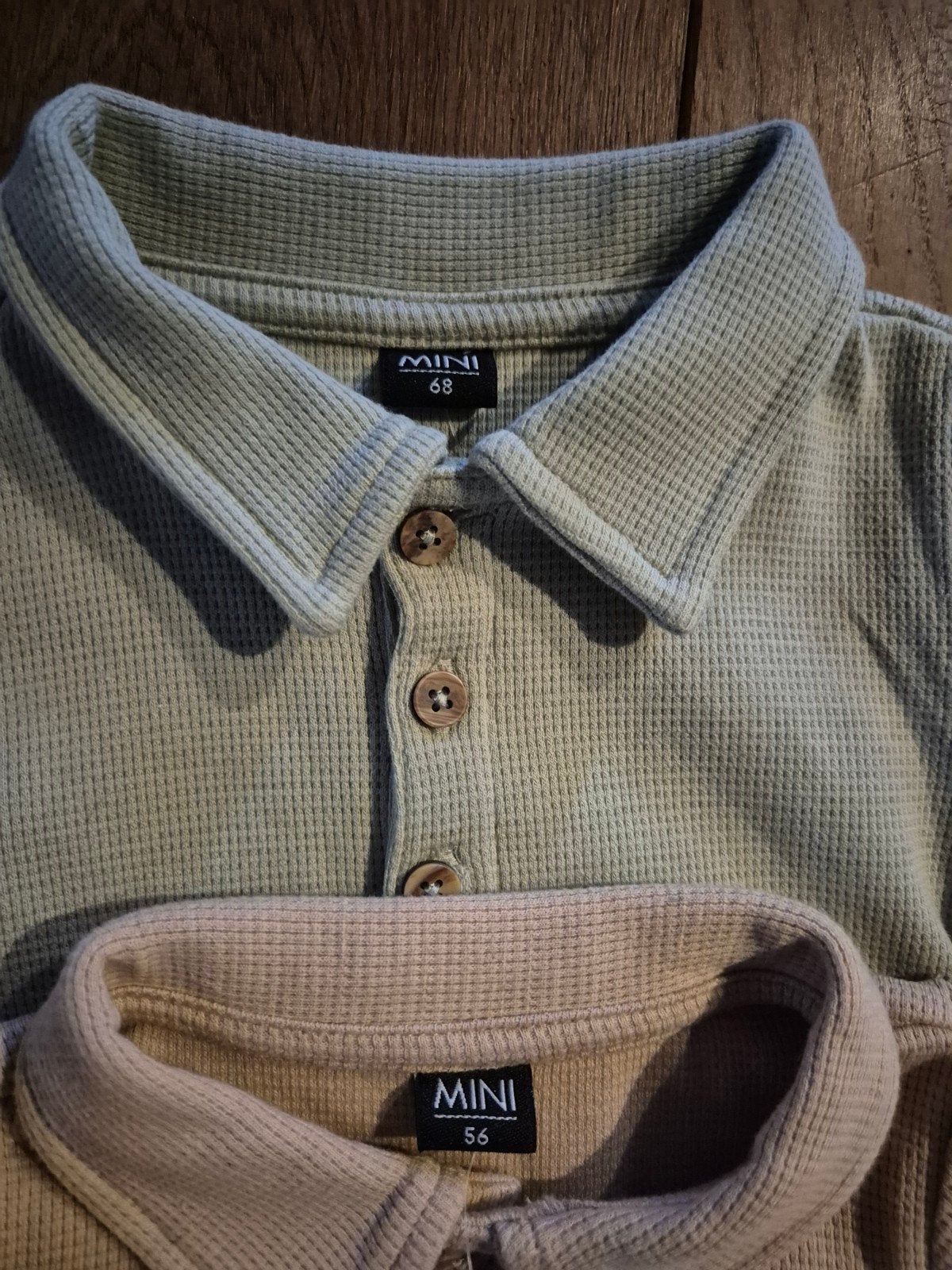 Set van 4 wafelstof polo's voor baby's - Diverse kleuren, Kinderen en Baby's, Babykleding | Maat 62, Jongetje of Meisje, MINI