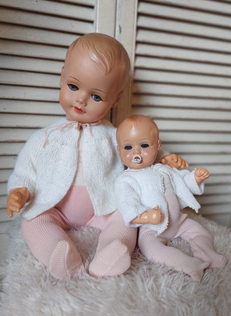 antieke pop, set van 2 mooie antieke baby poppen, Verzamelen, Ophalen of Verzenden, Zo goed als nieuw, Pop