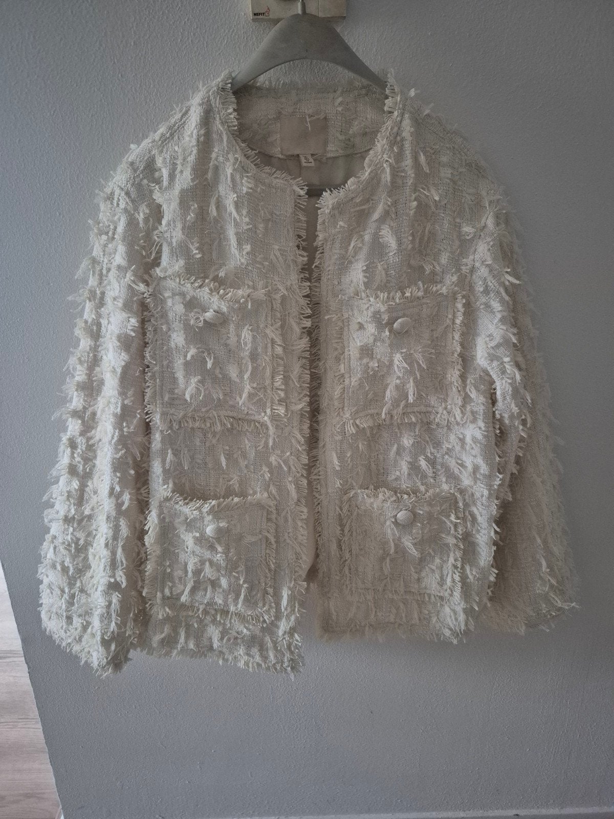 H&M Jasje - Crème/Wit - Maat L, H&M, Overige kleuren, Maat 42/44 (L), Ophalen of Verzenden