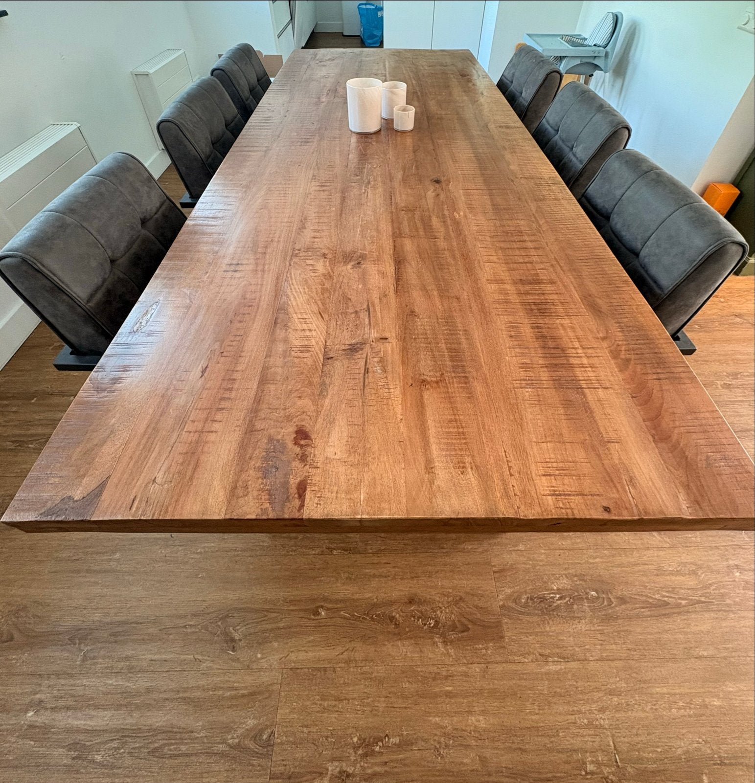 Robuuste houten eettafel Giga Meubel 240x100 cm (8 pers.), Ophalen, Gebruikt, 100 tot 150 cm, 200 cm of meer