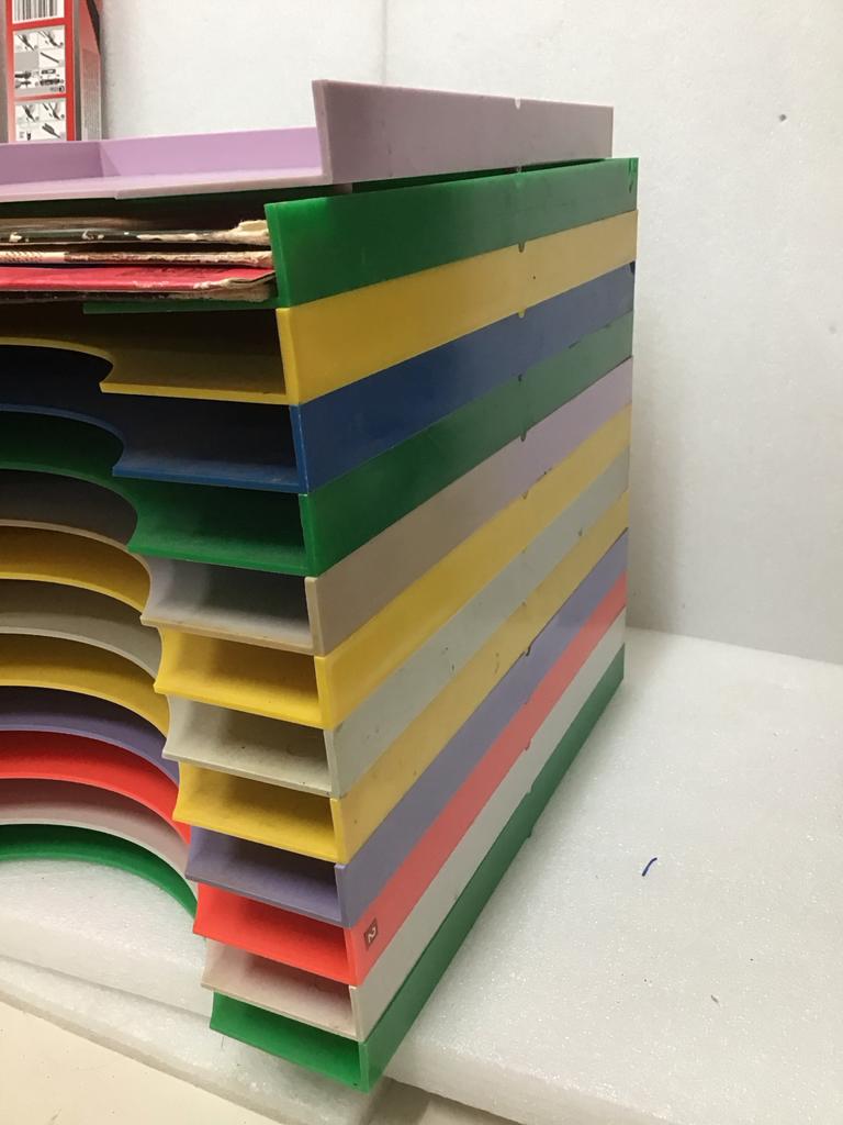 Vintage LP Rek - Kleurrijk en Praktisch Vinyl Opbergsysteem, Ophalen of Verzenden, Gebruikt, Kunststof, Cd's