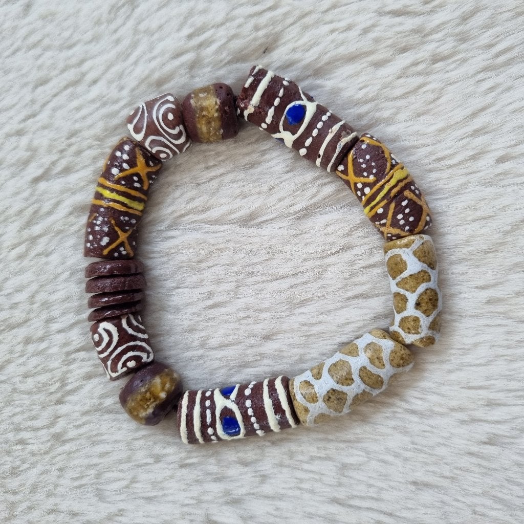 Afrikaanse glaskralen krobo tradebeads Ghana handelskralen, Kraal, Verzenden, NL, Nieuw