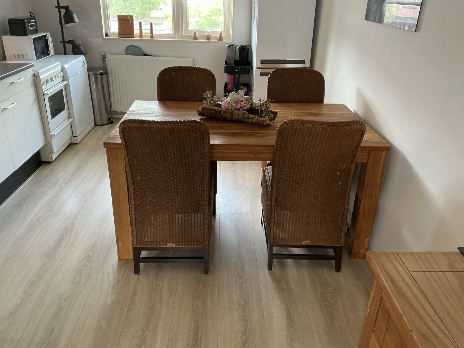 Lloyd Loom eetkamerstoelen (6 stuks), Huis en Inrichting, Ophalen, Bruin, Riet of Rotan, Zo goed als nieuw