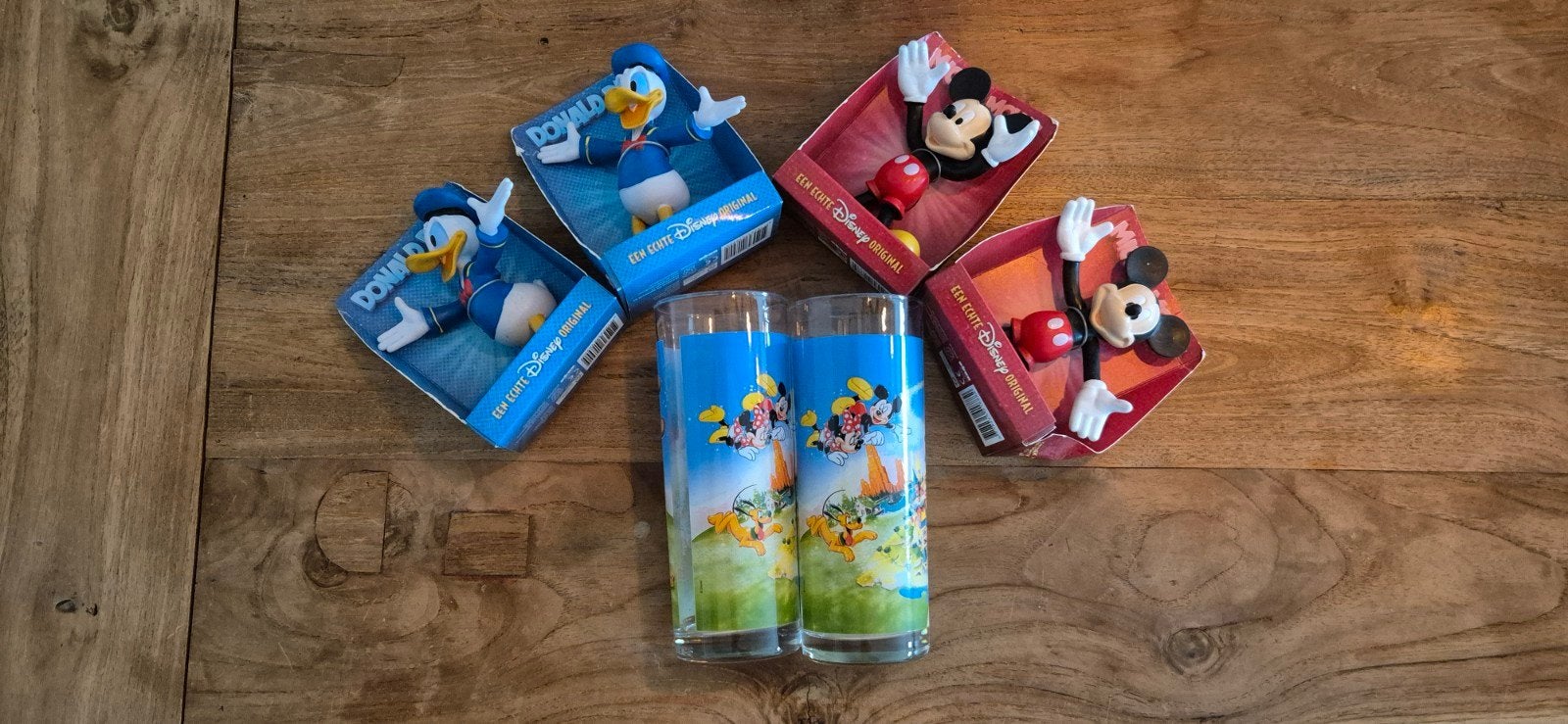 Disney beeldjes en glazen: Mickey, Donald, en meer!, Ophalen of Verzenden, Mickey Mouse, Nieuw, Beeldje of Figuurtje