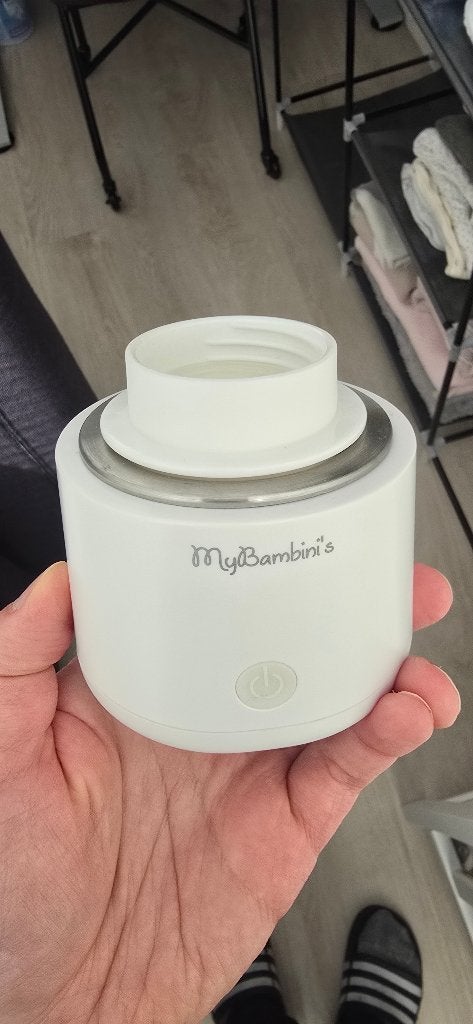 MyBambini's Draagbare Flessenwarmer Onderweg Wit, Ophalen, Zo goed als nieuw, Flessen- of potjesverwarmer