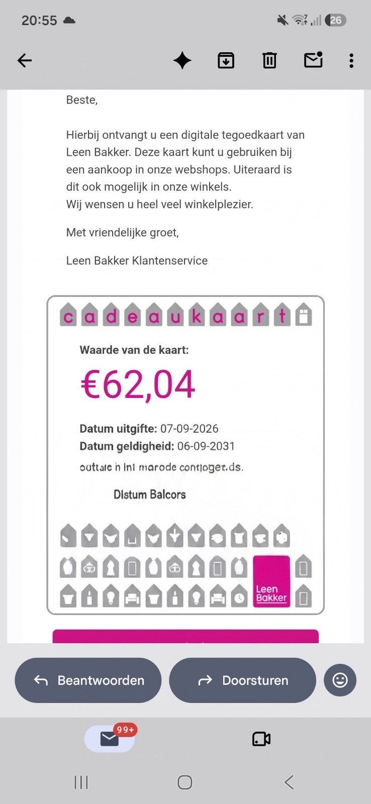 cadeaukaart leenbakker, Tickets en Kaartjes, Eén persoon, Cadeaubon