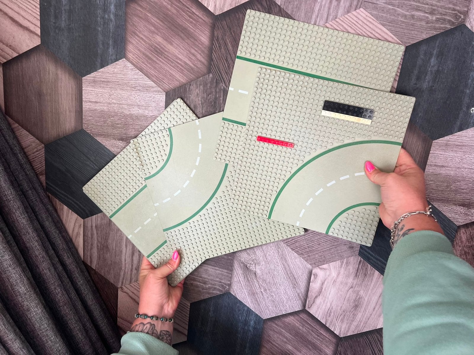 Lego grondplaten met wegenpatroon, Ophalen, Gebruikt, Grondplaat, Lego
