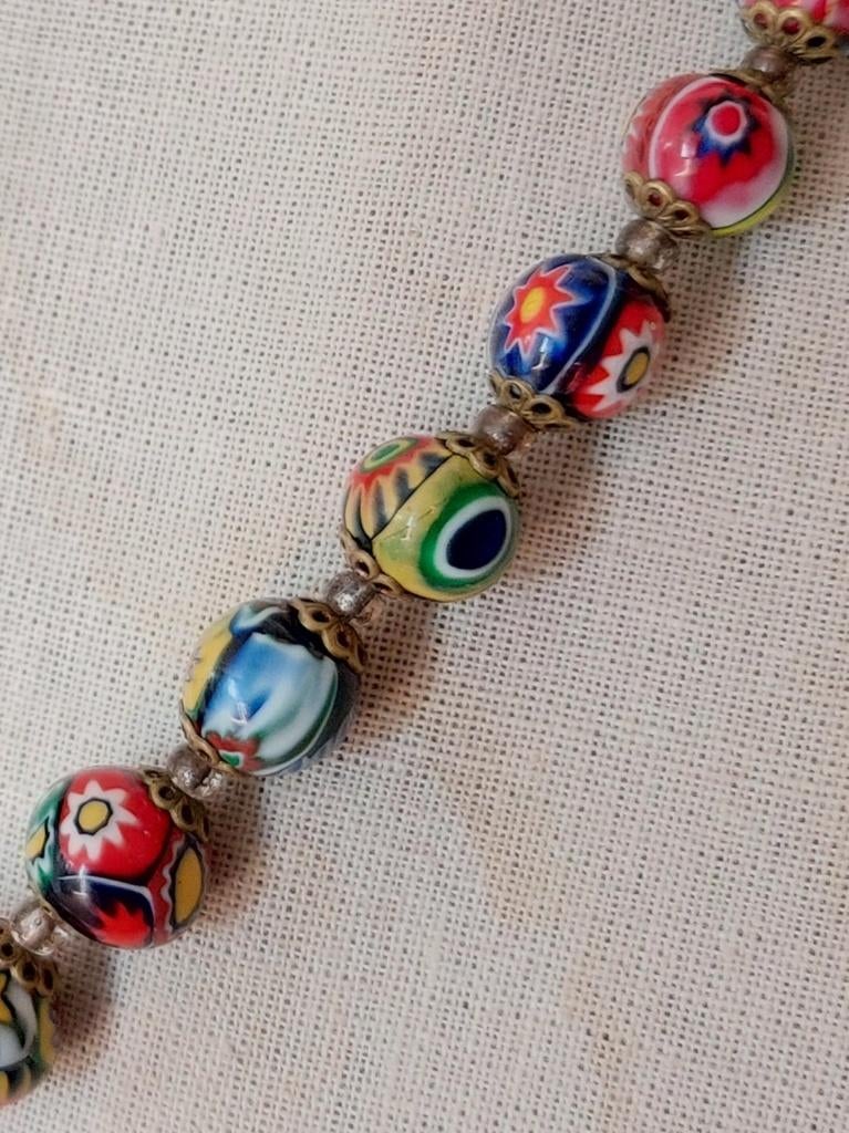 Venetian Millefiori necklace Muranoglas ketting, Ophalen, Zo goed als nieuw, Overige materialen