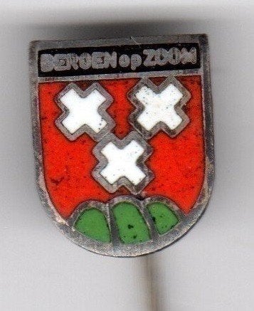 Speldje WAPEN BERGEN OP ZOOM EMAILLE (A5), Ophalen of Verzenden, Gebruikt, Overige onderwerpen