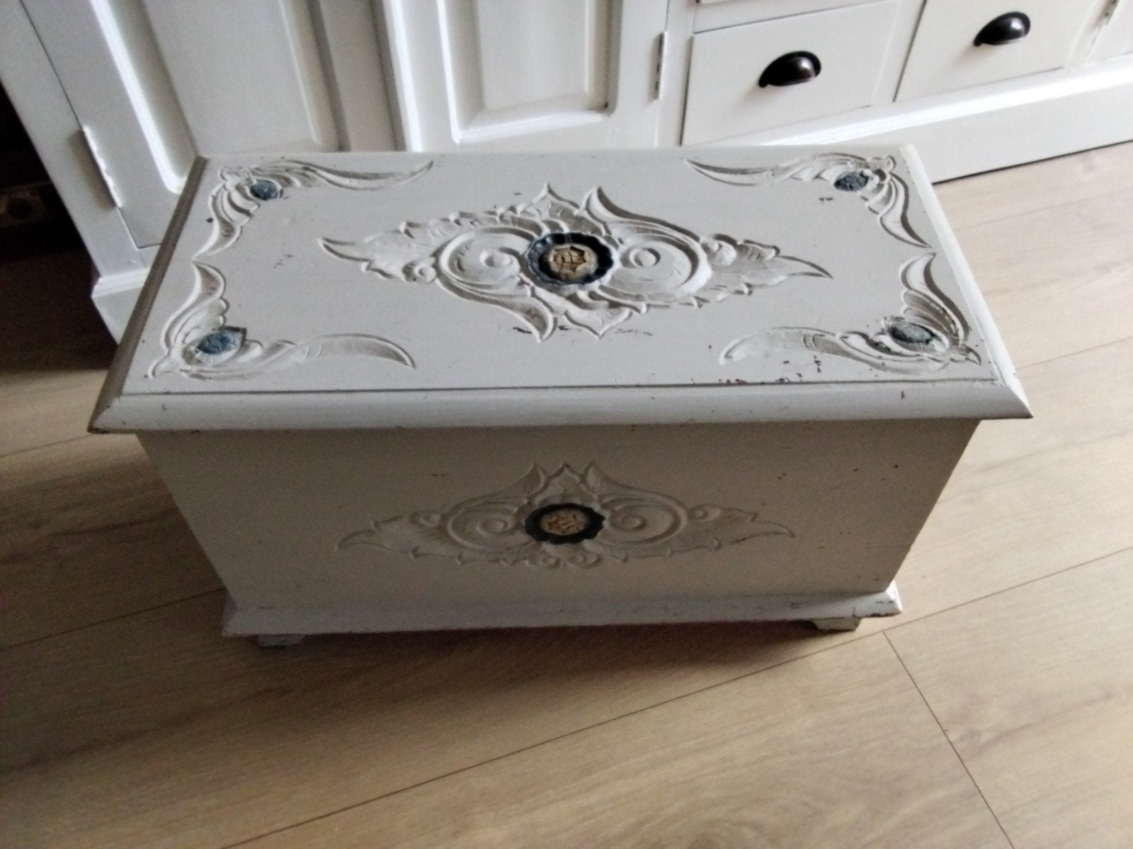 heel oud( brocante) bruidskistje. leuk brocante opbergkistje, Ophalen, Minder dan 50 cm, Gebruikt, 50 tot 100 cm