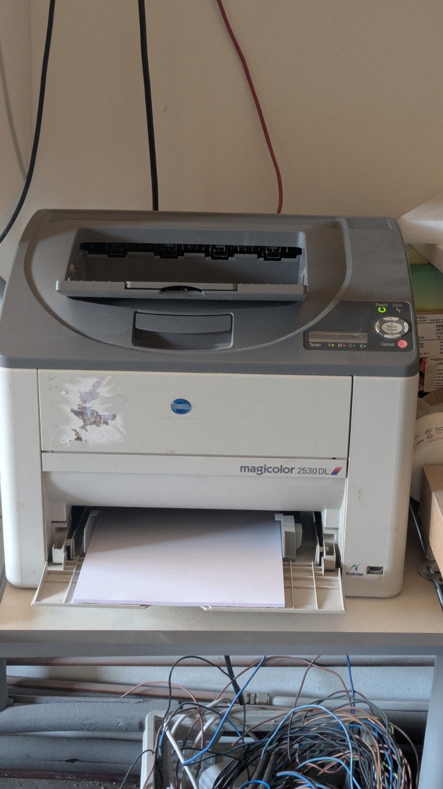 Konica Minolta 2530 DL Printer met Toners en Onderdelen, Computers en Software, Ophalen, Gebruikt, Kleur printen, Printer
