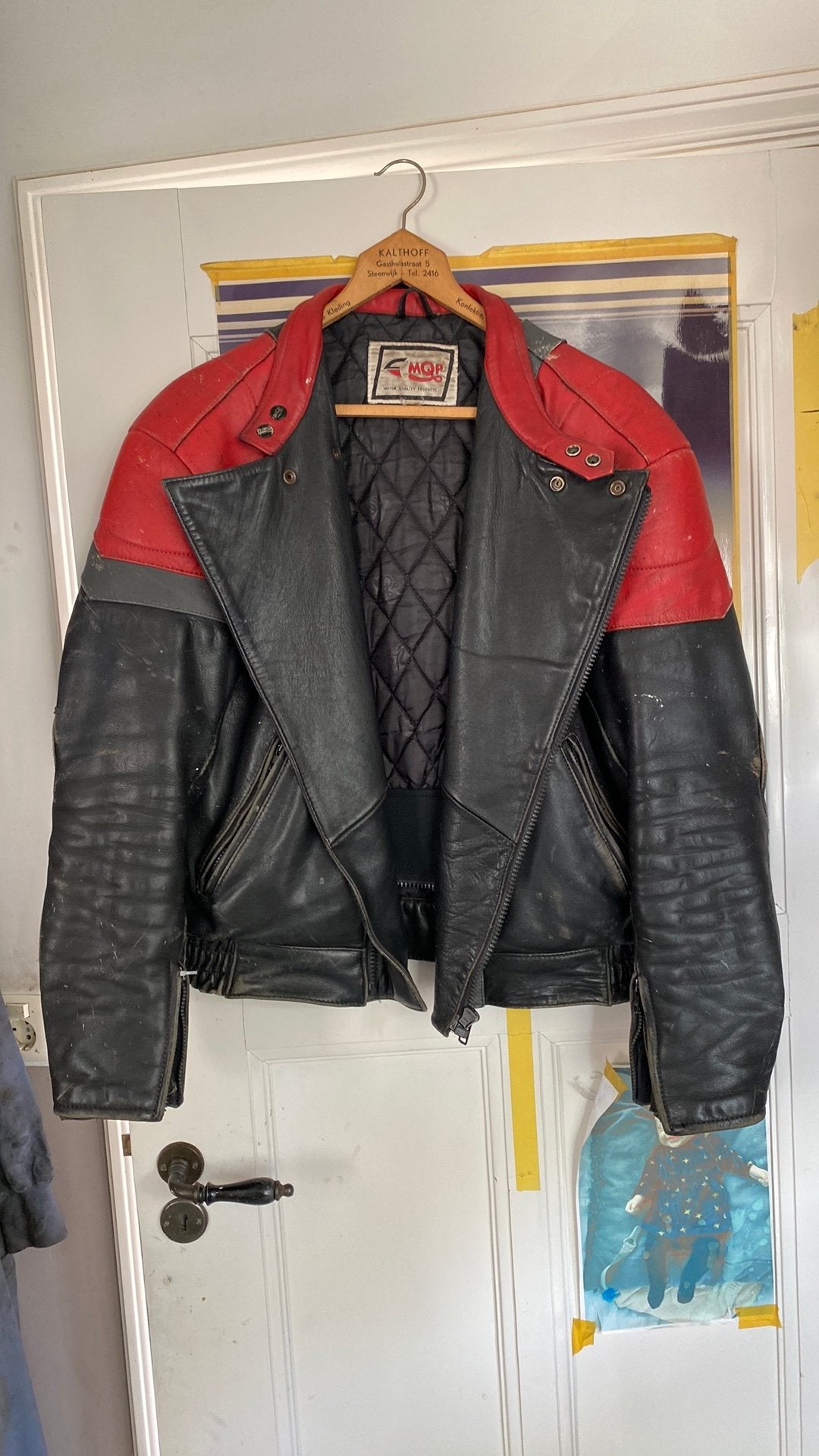 Zwaar leren motorjas MQP, Motoren, Kleding | Motorkleding, Ophalen of Verzenden, Tweedehands, Heren, Jas | leer