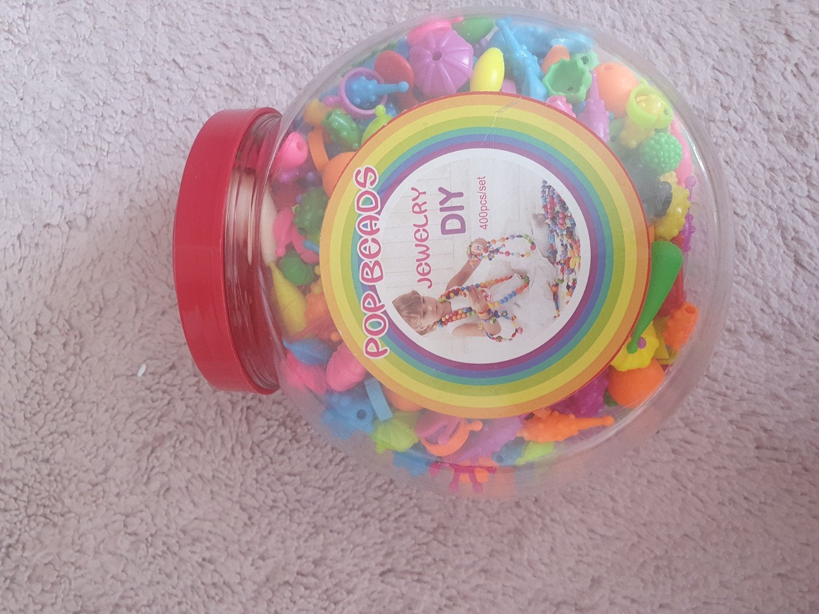 DIY Ketting en Armband Maker Set - Pop Beads 400 stuks, Hobby en Vrije tijd, Ophalen of Verzenden, Zo goed als nieuw, Kraal
