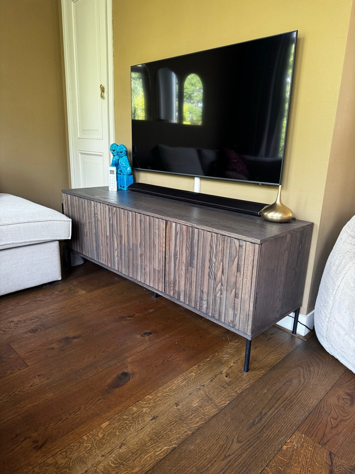 WOOOD Gravure Medium Tv-meubel - Espresso, Huis en Inrichting, Kasten | Televisiemeubels, Ophalen, Gebruikt, 100 tot 150 cm, 25 tot 50 cm