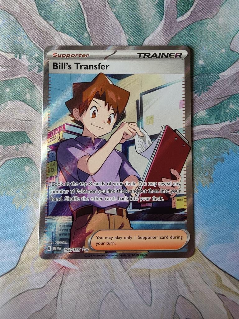 Pokemon 151 bill's transfer full art trainer 194/165, Ophalen of Verzenden, Nieuw, Losse kaart, Foil