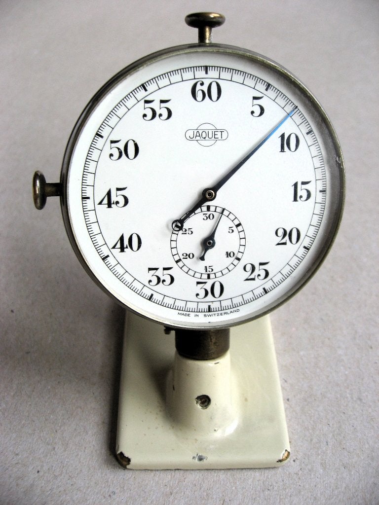 Zwitserse laboratorium stopwatch op standaard jaren 40/50, Ophalen of Verzenden