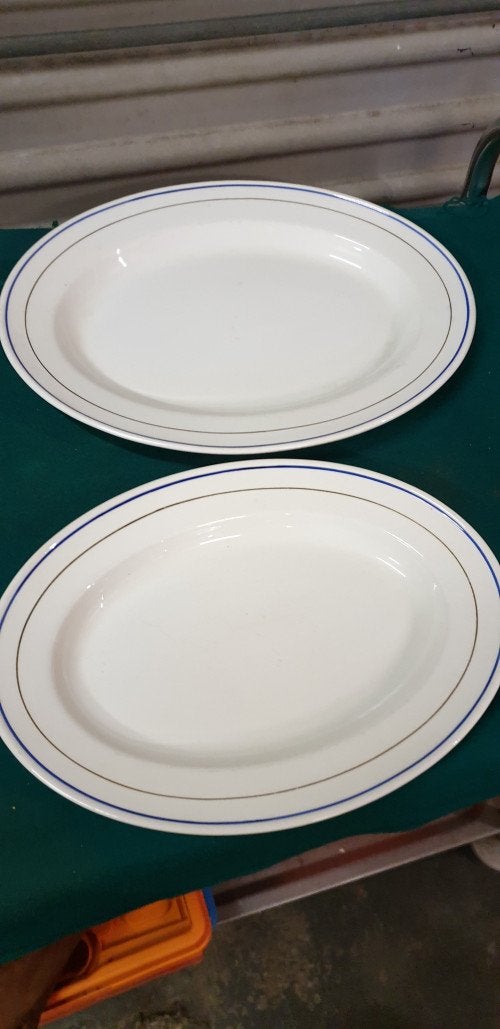 schalen vintage blauwe + gouden rand, Huis en Inrichting, Keuken | Servies, Ophalen of Verzenden, 'T Olde Gre-j, Info@toldegrej.nl