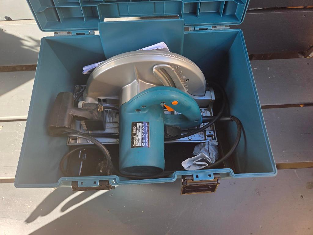Makita 5903RK Cirkelzaag + Widiazaag + 85cm cirkelzaagtafel, Ophalen, Gebruikt, Cirkelzaag, Makita