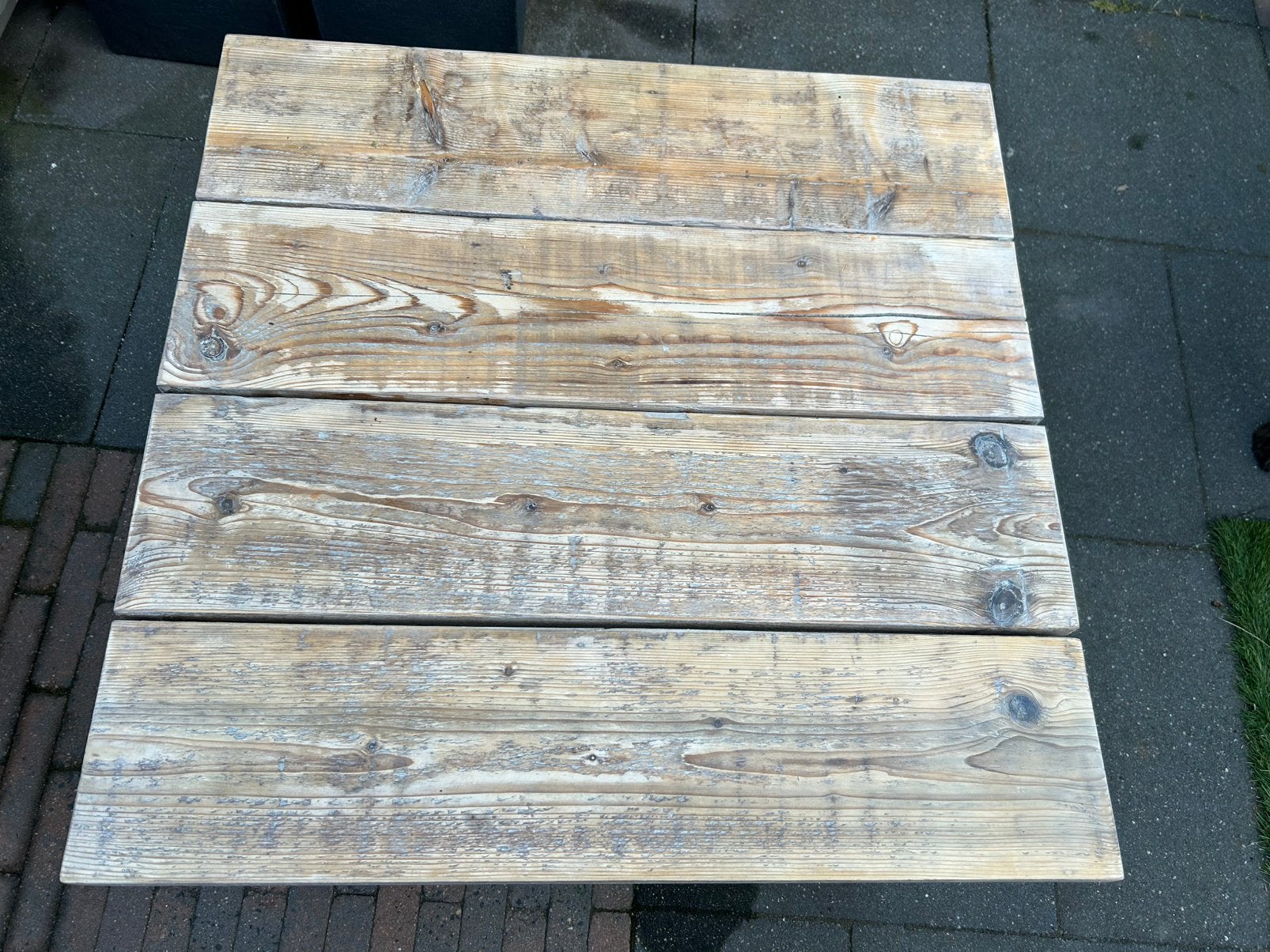 Te koop salontafel van steiger hout, Ophalen, 100 tot 150 cm, 50 tot 100 cm, Zo goed als nieuw