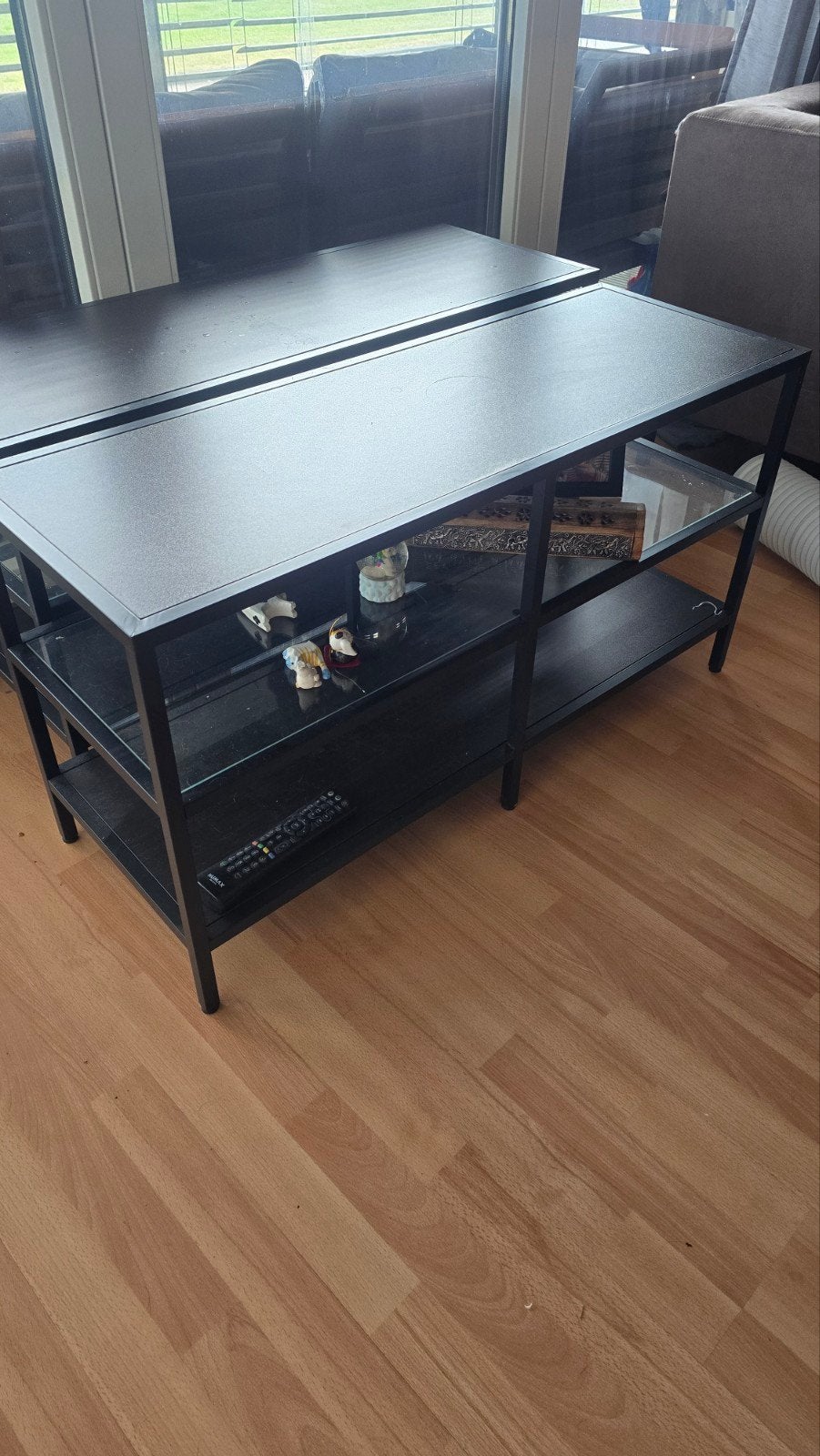 IKEA VITTSJO  TV-meubel met glazen planken, Ophalen, 50 – 75, Modern, Rechthoekig