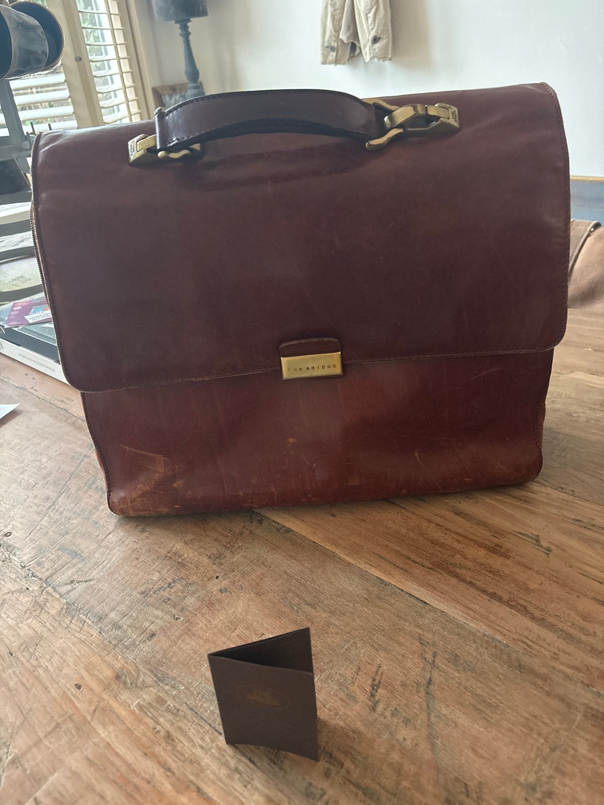 Originele The Bridge Leren Akte Tas, Sieraden, Tassen en Uiterlijk, Ophalen of Verzenden, Gebruikt, Bruin, Overige typen