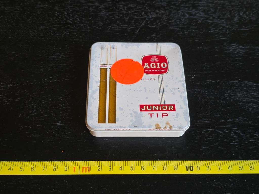 Vintage Agio Junior Tip sigarettenblikje, Ophalen of Verzenden