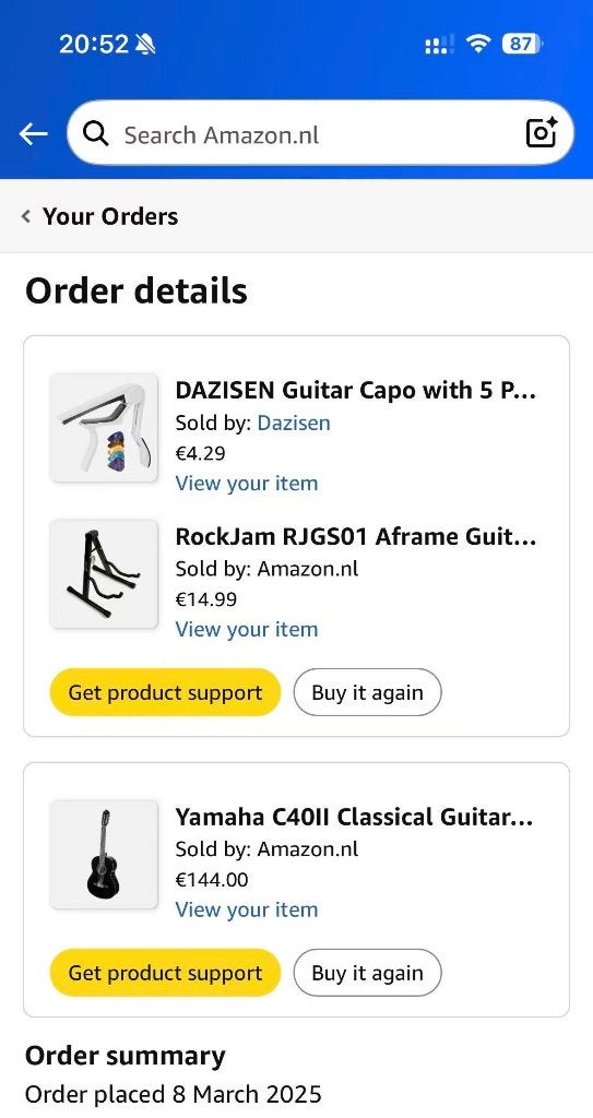 Yamaha C40II gitaar in het zwart, Ophalen of Verzenden, Zo goed als nieuw, Klassieke of Spaanse gitaar