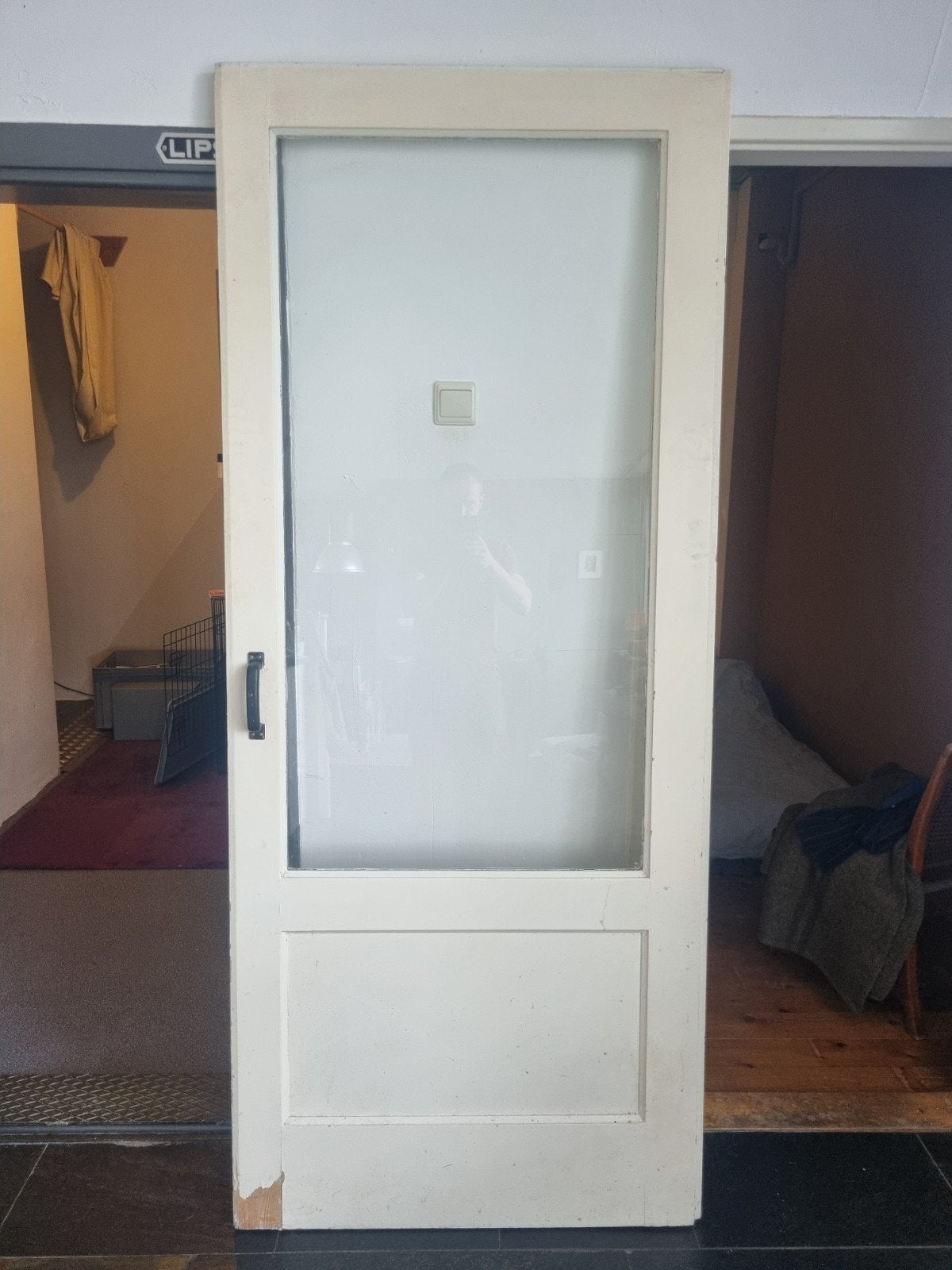 Gebruikte schuifdeur met glas, Ophalen, Gebruikt, 80 tot 100 cm, Binnendeur