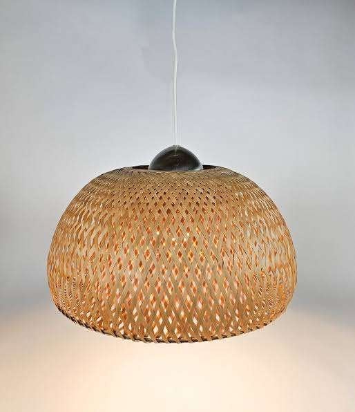 Bamboe hanglamp, Ophalen, Zo goed als nieuw, Natuurlijk materiaal, E27 (groot)