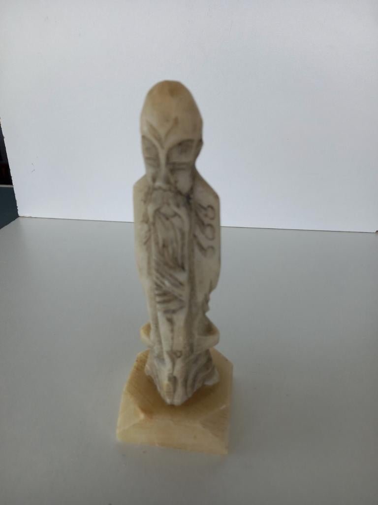 Beeld chinese man van albast., Ophalen of Verzenden, Gebruikt, Mens