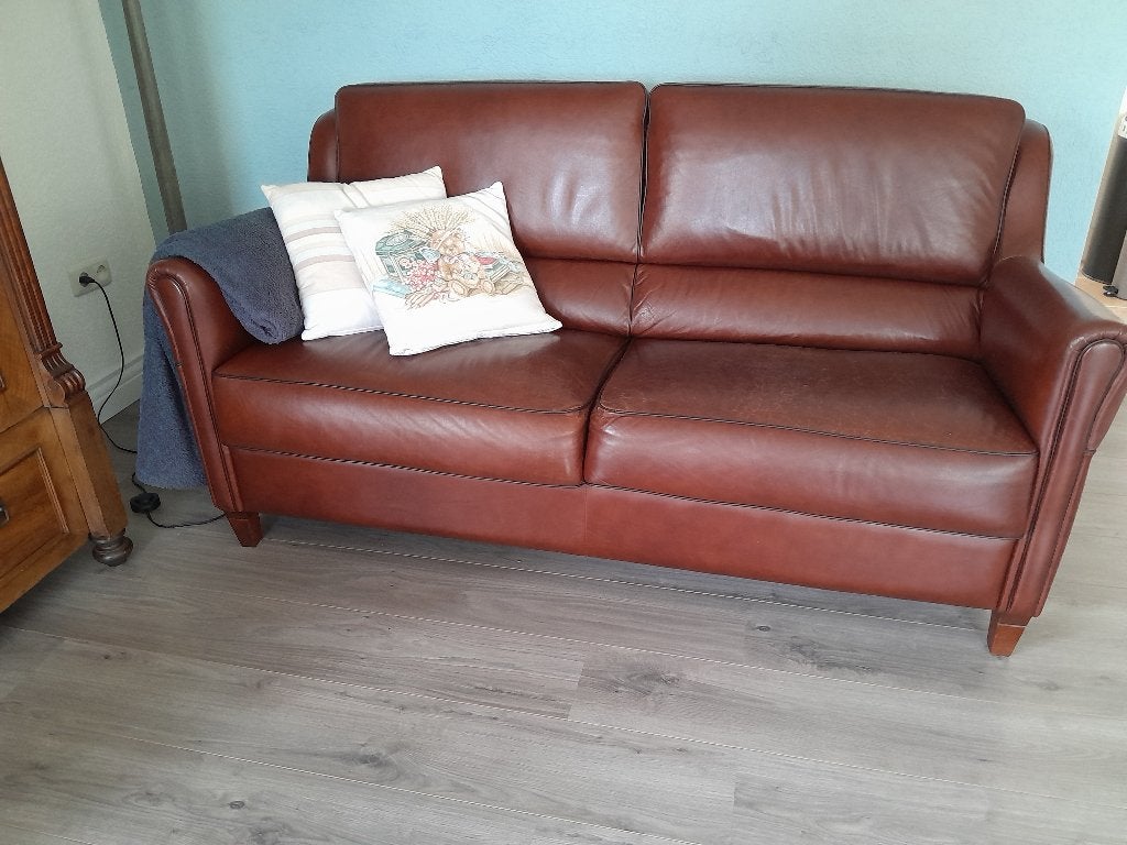 Lerenbankje, Huis en Inrichting, Banken | Bankstellen, Ophalen, Strak, 150 tot 200 cm, Tweepersoons