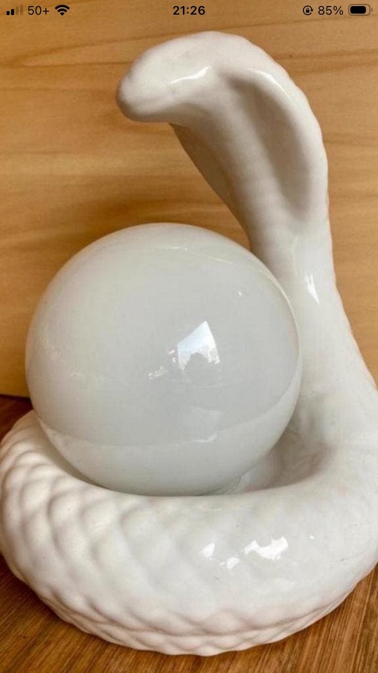 Vintage seventies keramiek cobra lamp, Huis en Inrichting, Lampen | Tafellampen, Ophalen of Verzenden, Zo goed als nieuw, Keramiek