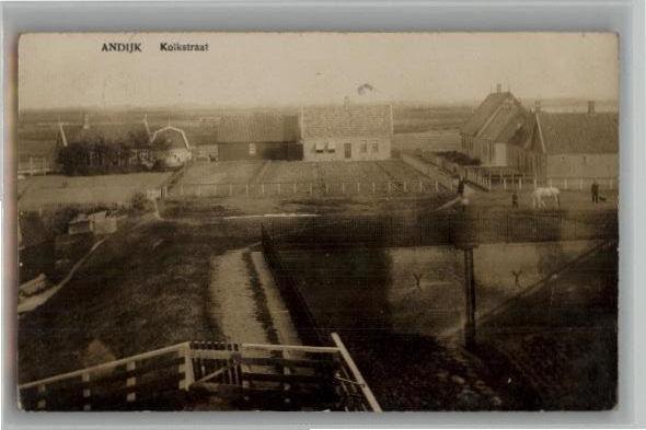 Andijk Kolkstraat  FOTOKAART st WERVERSHOOF 1914, Verzamelen, Ansichtkaarten | Nederland, Gelopen, Noord-Holland, Voor 1920, Ophalen of Verzenden