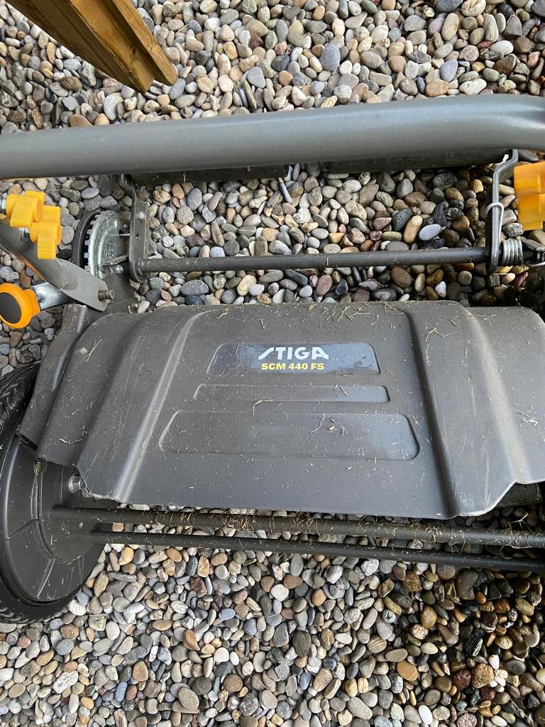 Rolgrasmaaier Stiga SCM 440 FS, Tuin en Terras, Grasmaaiers, Ophalen, Gebruikt, Handgrasmaaier, Mulchfunctie