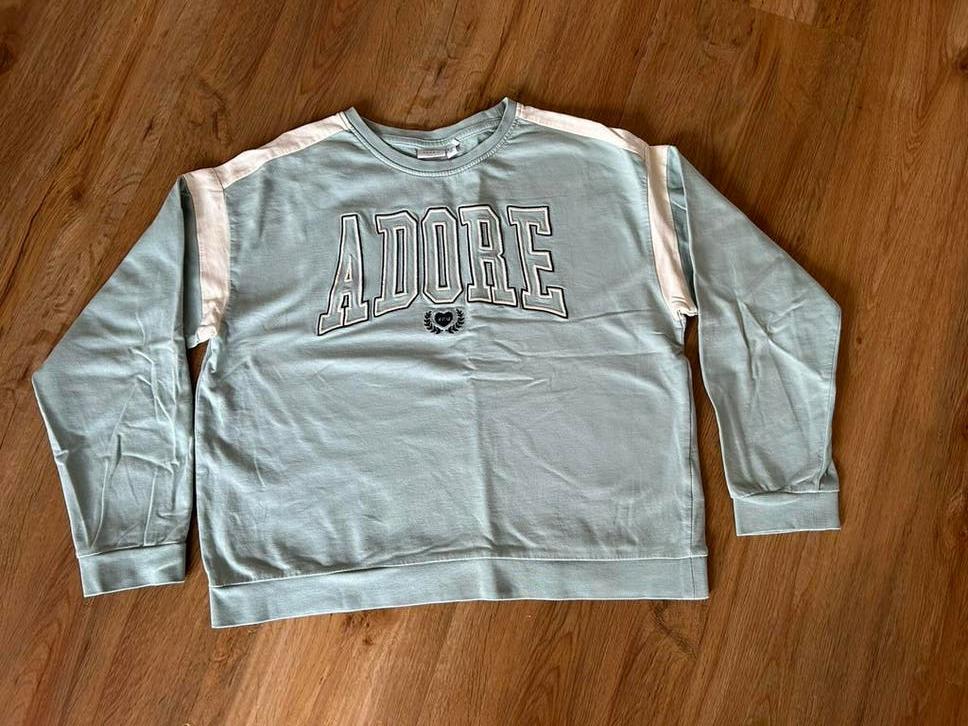 Leuke dunne sweater Name It, mooie kleur groen! 146/152, Ophalen of Verzenden, Gebruikt, Meisje, Trui of Vest
