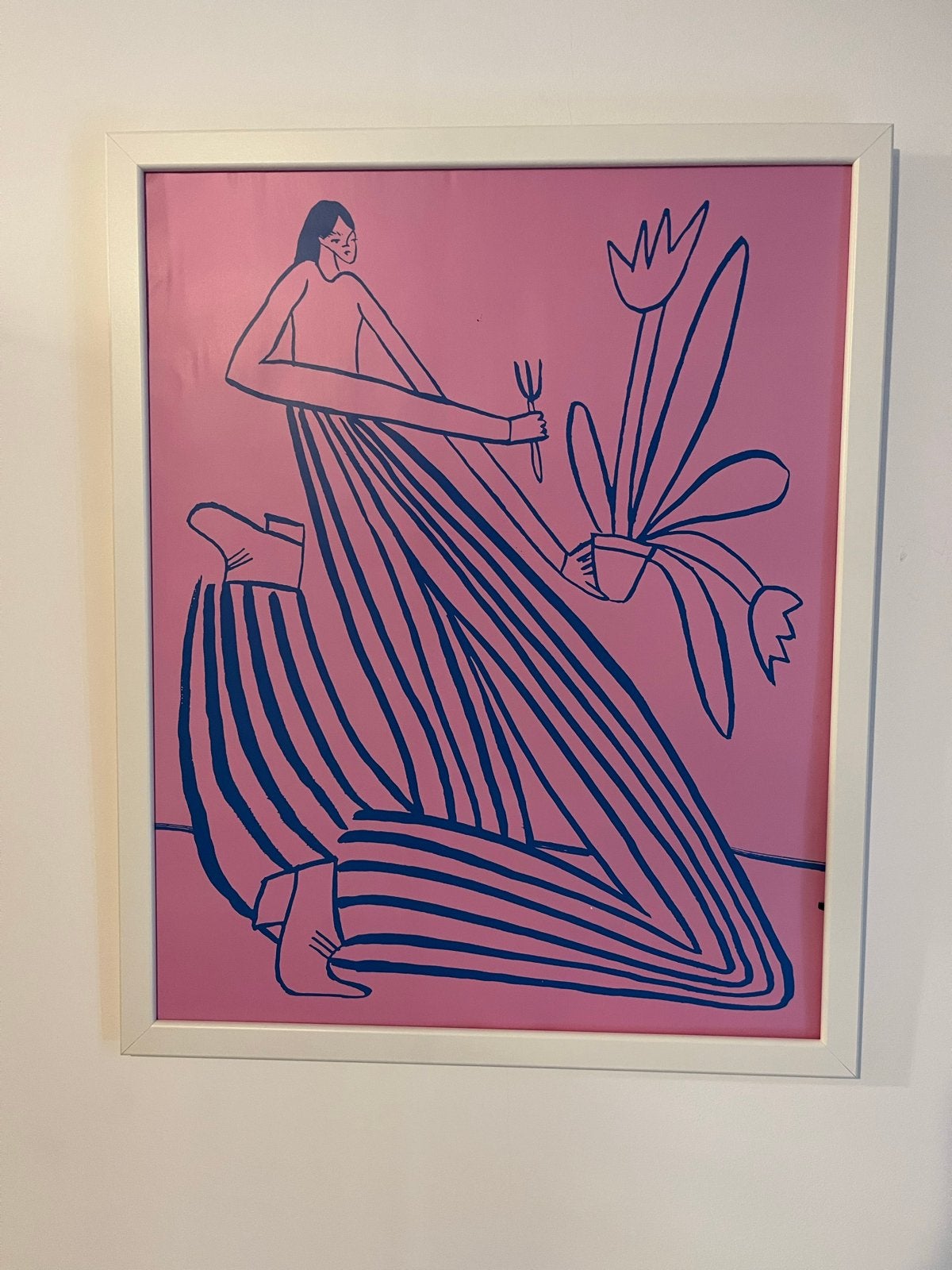 Ikea Fiskbo 50x70 + Roze print, Ophalen, 50 – 75, Minder dan 50 cm, Print