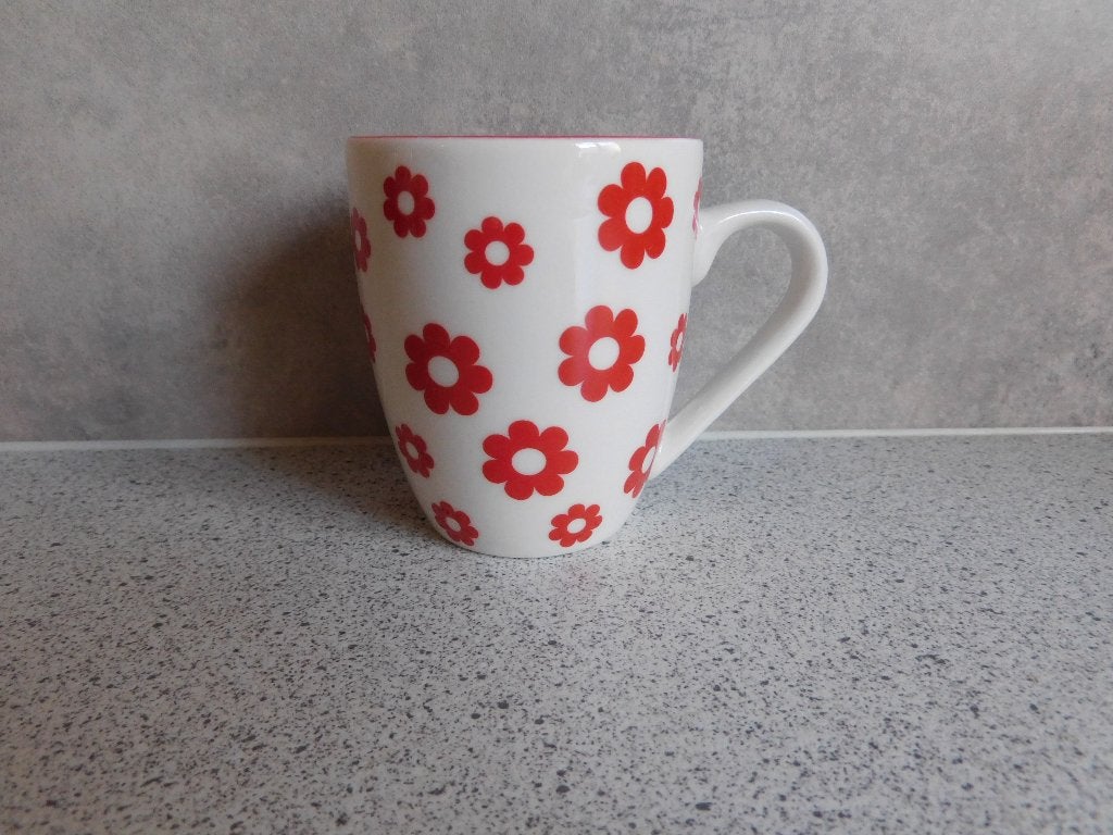 Senseo Mok Bloem Rood Loft, Huis en Inrichting, Keuken | Servies, Overige merken, Zo goed als nieuw, Overige stijlen, Porselein