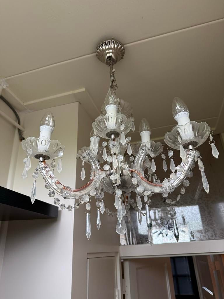 Kroonluchter/hanglamp met 5 lampjes, Ophalen, Gebruikt, Overige materialen