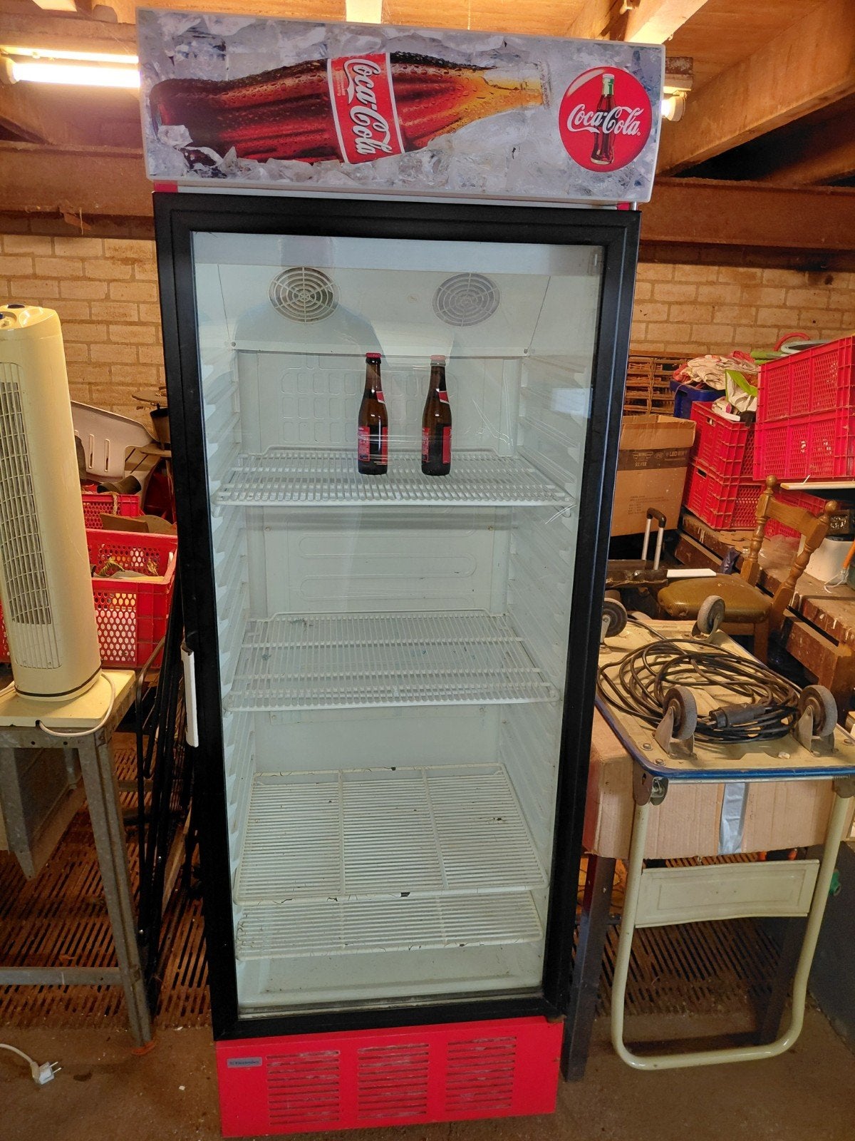 cocca cola koelkast goed werkend en koelkast, 200 liter of meer, Ophalen, Zonder vriesvak, 160 cm of meer