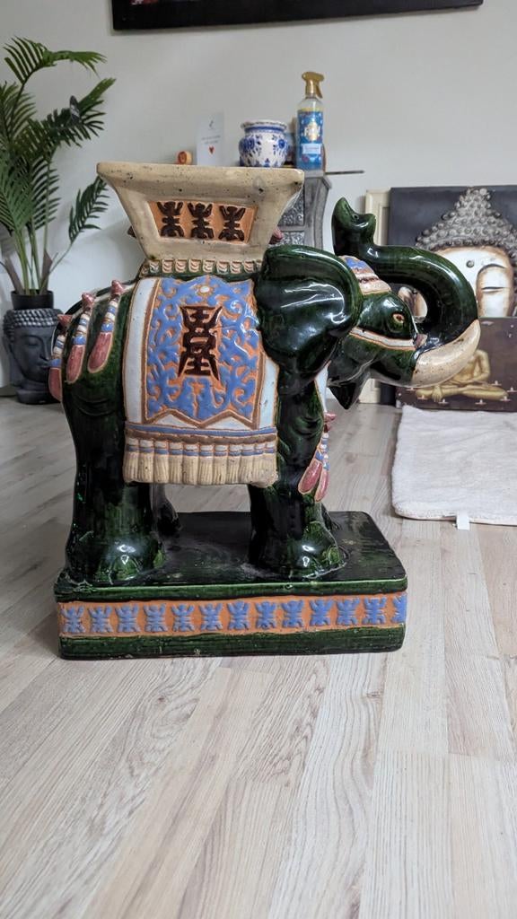 Decoratieve olifant keramiek - Oosters design 55 cm hoog, Ophalen of Verzenden
