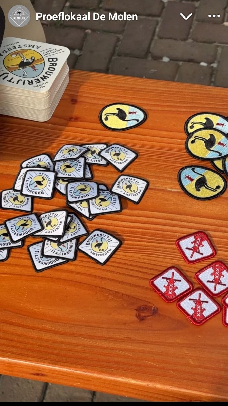gezocht brouwerij 't ij patches!, Ophalen of Verzenden, Nieuw, Viltje(s), Overige merken