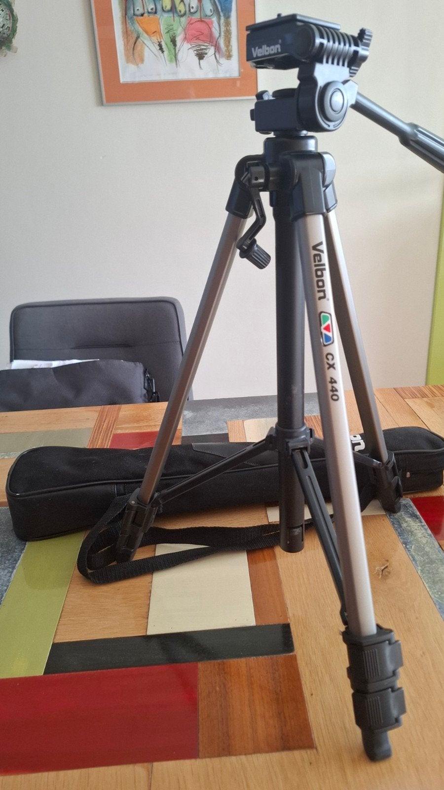Velbon CX 440 fotostatief - Zeer stevig en compleet, Audio, Tv en Foto, Fotografie | Statieven en Balhoofden, Gebruikt, Velbon