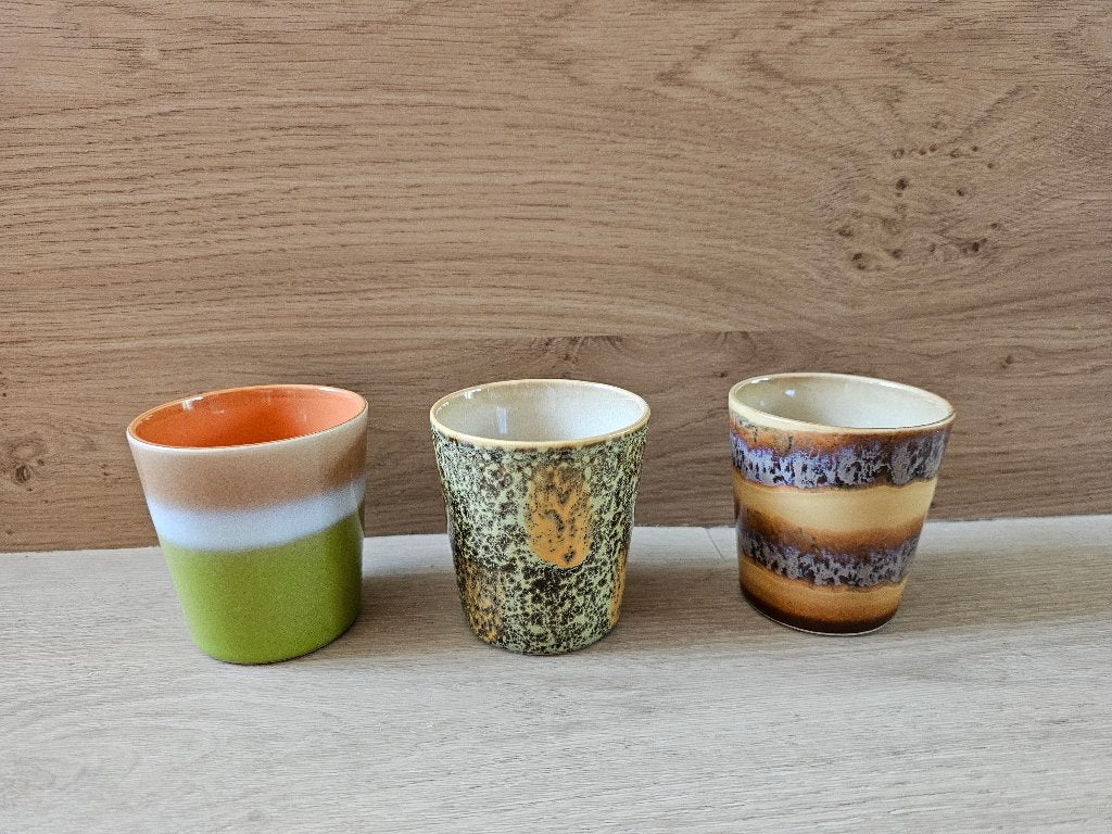 3 HK Living kopjes/bekers 70s (gloednieuw), Huis en Inrichting, Keuken | Servies, Hema, Keramiek, Nieuw, Ophalen of Verzenden