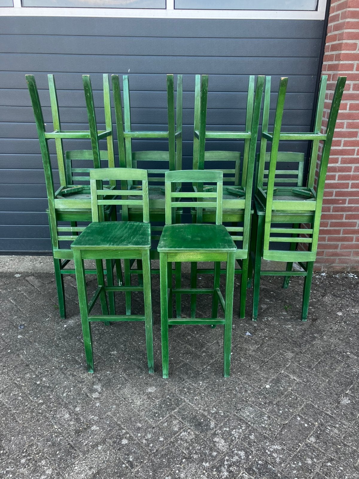 Barkrukken met rugleuning, 5 krukken of meer, Ophalen, Gebruikt, 60 tot 90 cm
