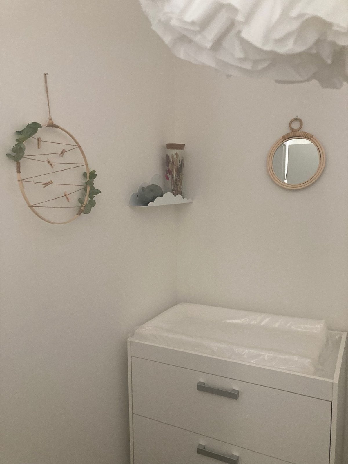 Commode babydump wit met grijze handels, Ophalen, Gebruikt, 50 tot 70 cm, 75 tot 100 cm