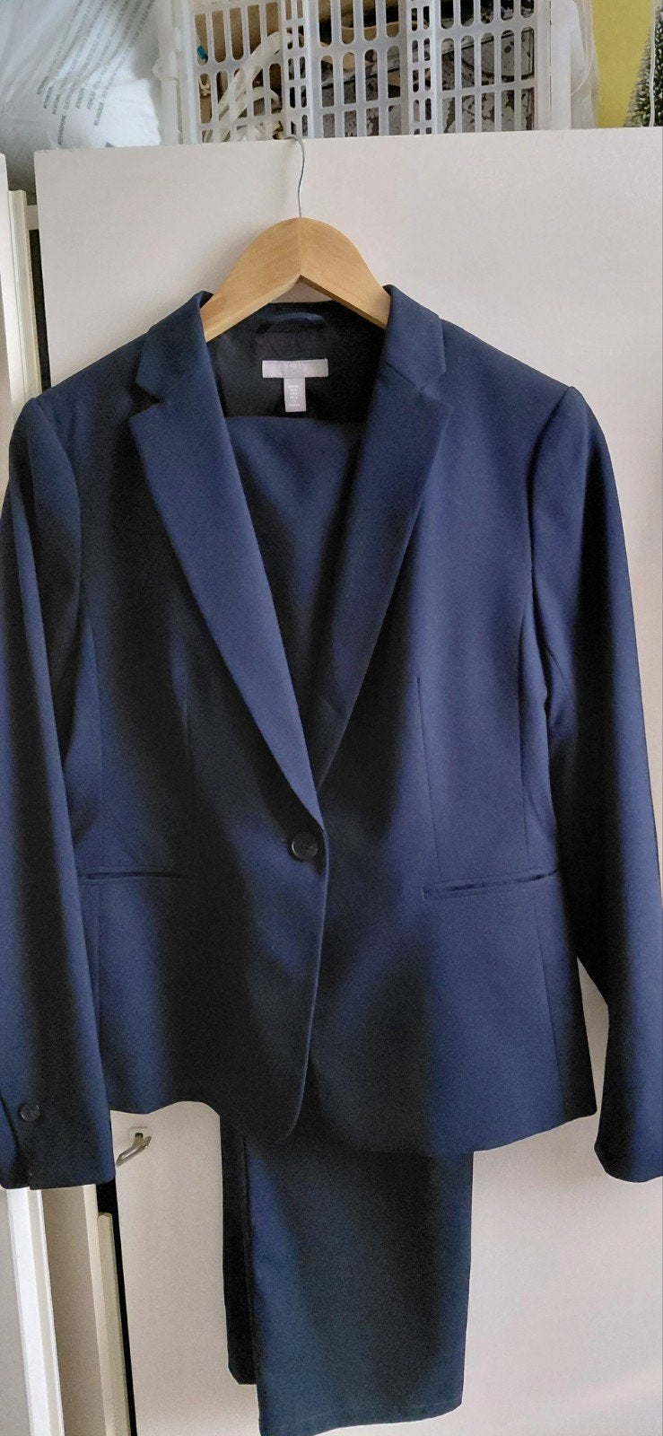 Een tweedelig blauw pak mt 38/40, Ophalen of Verzenden, Zo goed als nieuw, Maat 38/40 (M), Blauw