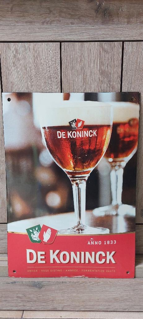 Emaillebord brouwerij De Koninck, Verzamelen, Biermerken, Ophalen of Verzenden, Nieuw, Reclamebord, Plaat of Schild, De Koninck