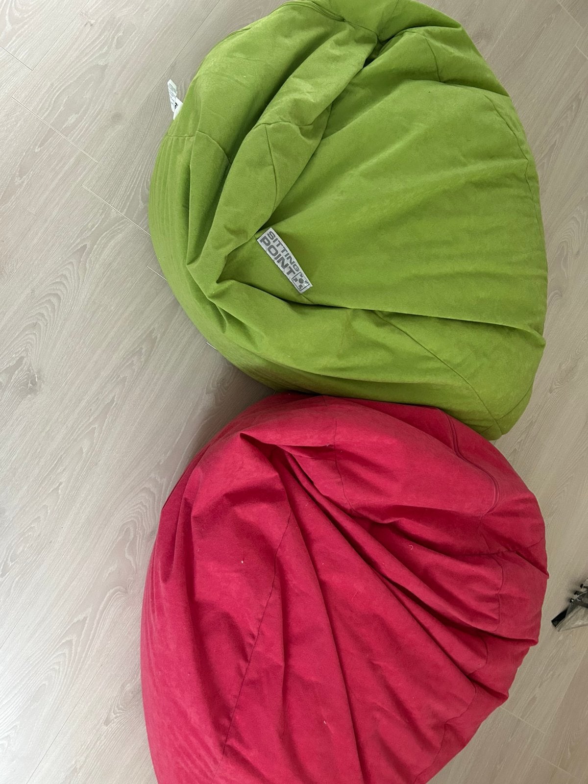 2x zitzakken groot zgan, Huis en Inrichting, Ophalen, Zo goed als nieuw, Groen