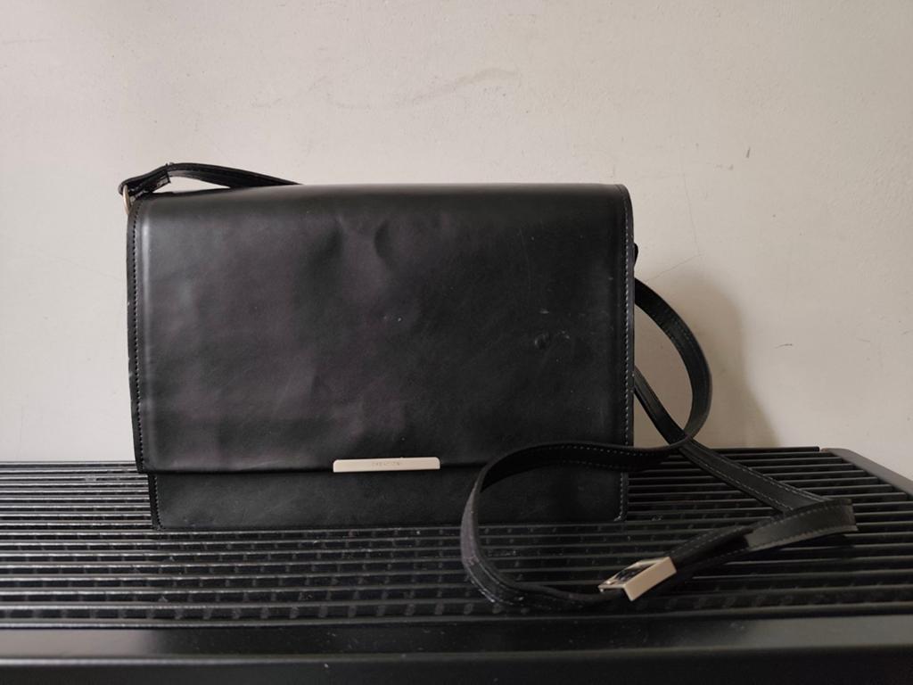 Creazioni zwartleren uniseks stewardessentas, 22x28x10 cm, Sieraden, Tassen en Uiterlijk, Overige merken, Gebruikt, Zwart, Ophalen of Verzenden